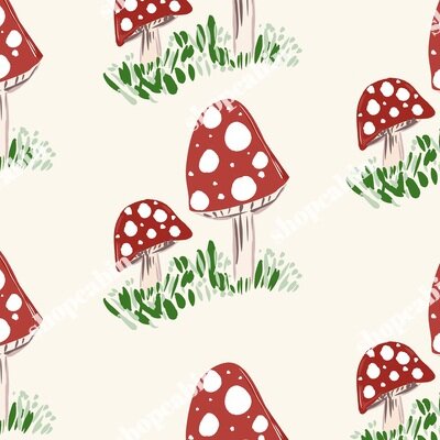 Woodland Mushrooms In Ivory.jpg