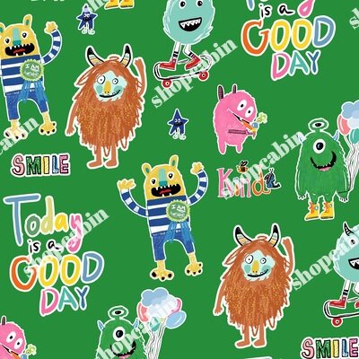 Little Monsters Happy Quotes Green Back.jpg