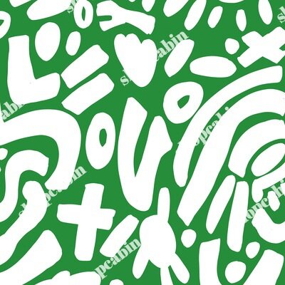 White Abstract Shapes In Green.jpg