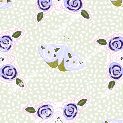 Lilac Florals and Butterflies in Pastel Green.jpg