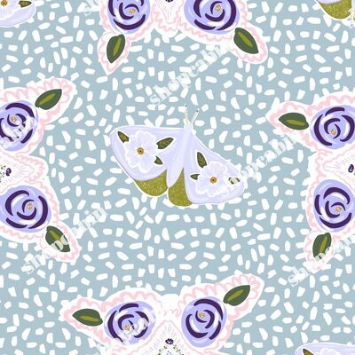 Lilac Florals and Butterflies in Pastel Blue.jpg