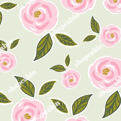 Pink Roses with Pastel Green Back.jpg