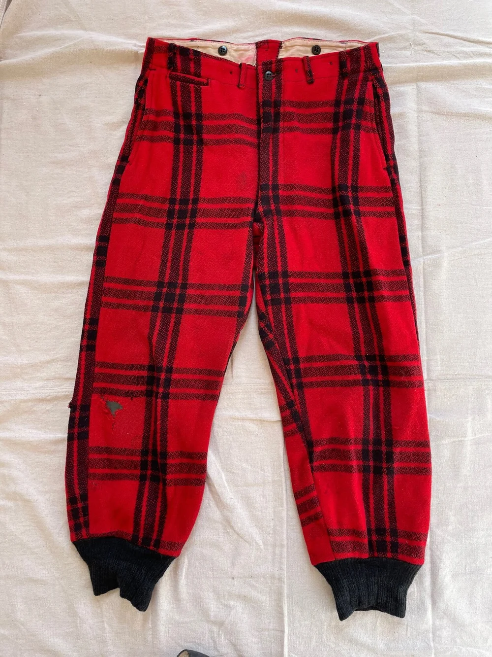 40s/50s Plaid Wool Snow Pants — Goo Vintage