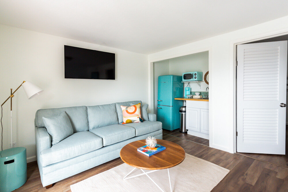 Living Area in Royal Palms Motel Room