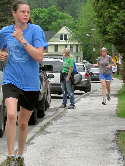 Craftsbury member Linda Ramsdell in hot pursuit of Lauren G. as they head for home.