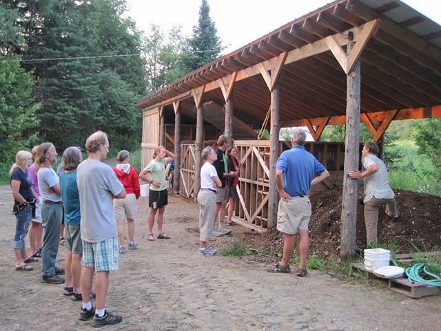 Highfields’ Institute Tom Gilbery used the Center’s compost facility as the backdrop for his Sunday night discussion.