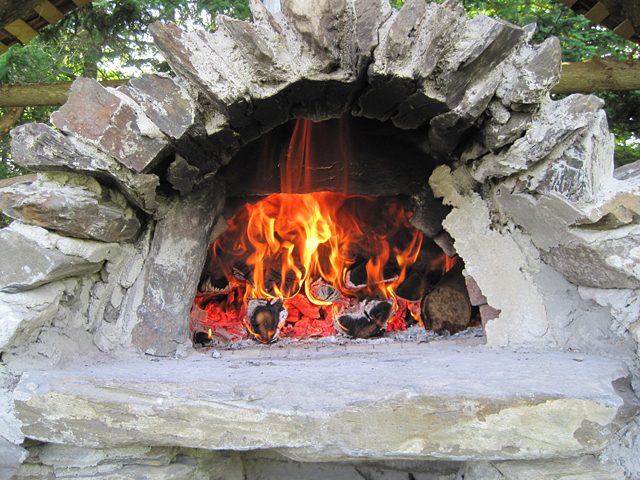 Monday lunch was wood fired pizza at the Center, with fresh mozzarella!