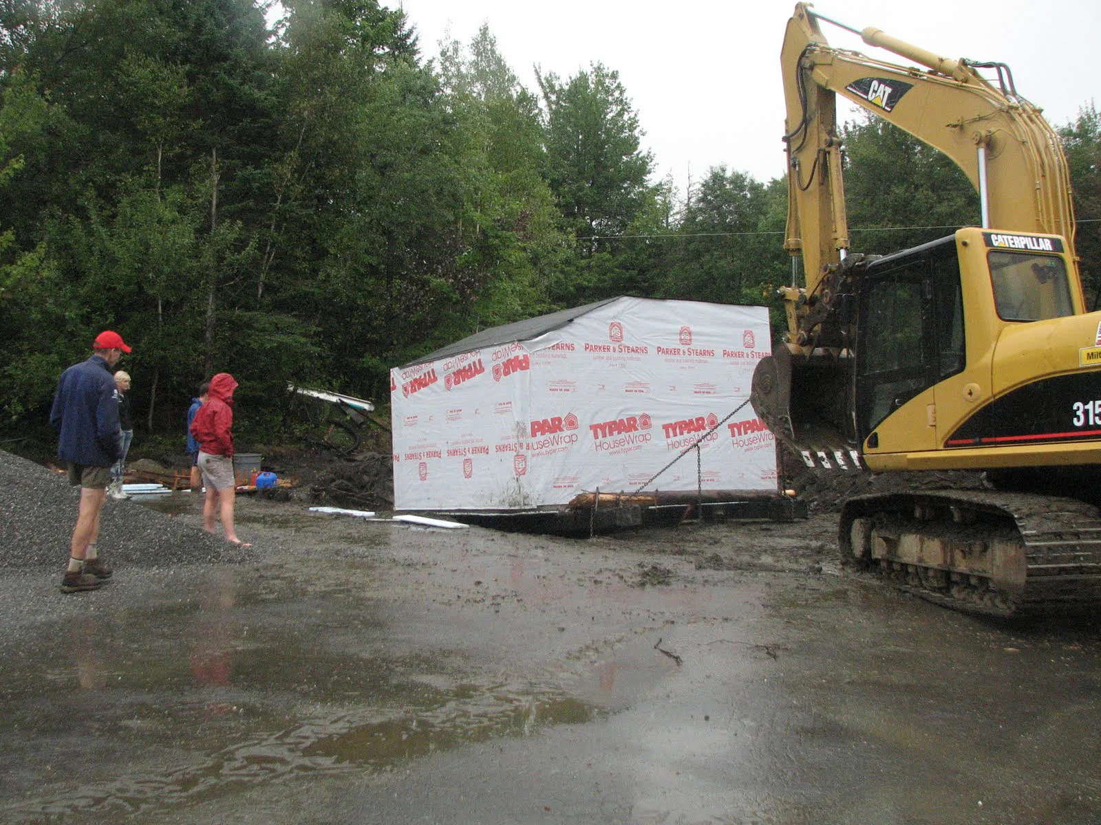 Just over the last hump, up onto the parking lot...