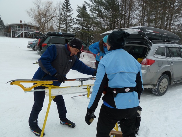 It’s a long way to not have the right wax, so coach Rick Costanza spends extra time to dial in a skier’s kick.