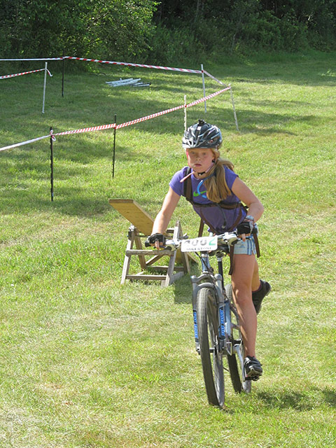 Callie coming in for transition. The relay zone required a dismount to tag your partner.