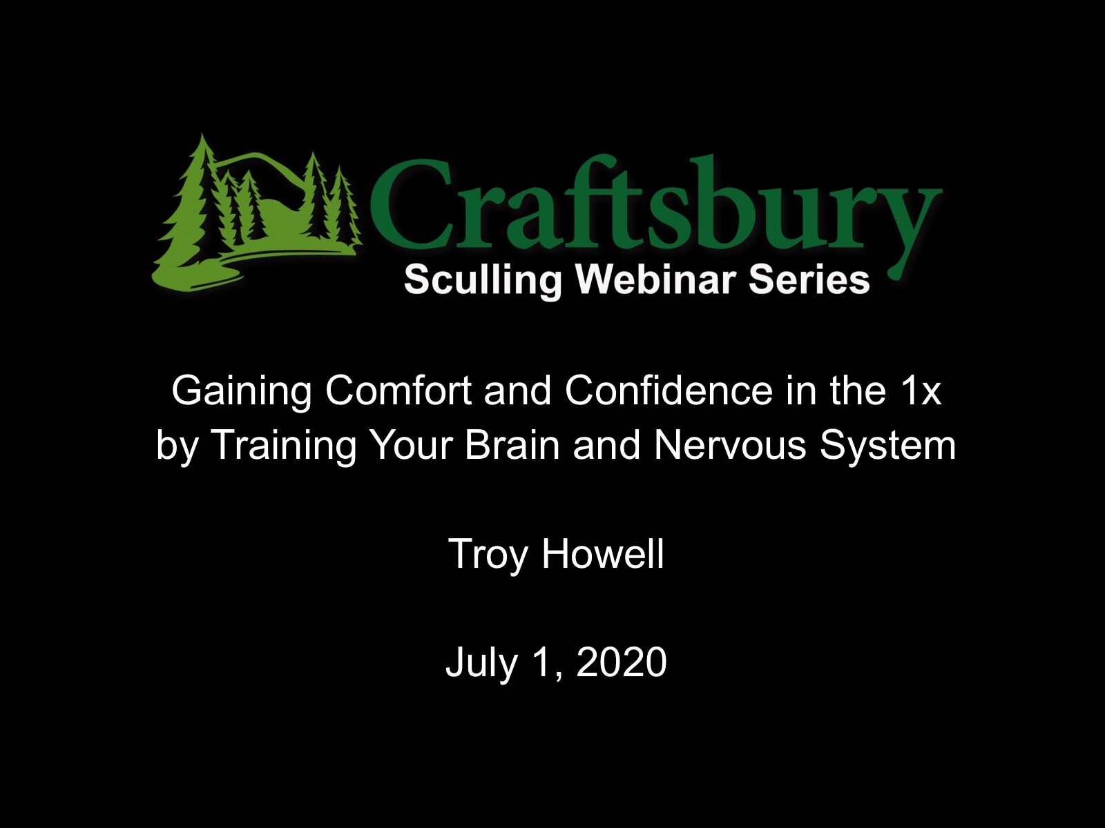 Sculling Webinar Video: "Gaining Comfort and Confidence in the 1x"