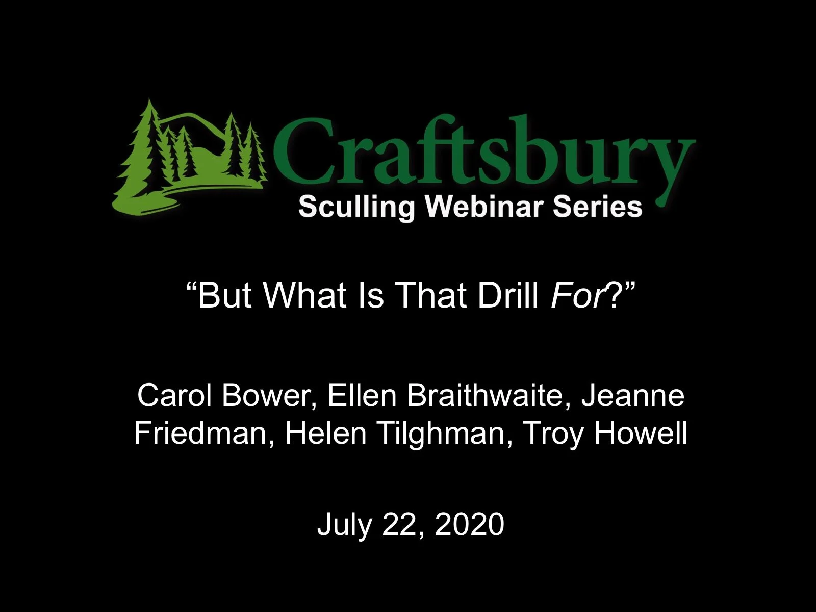 Sculling Webinar Video: "But What Is That Drill FOR?"
