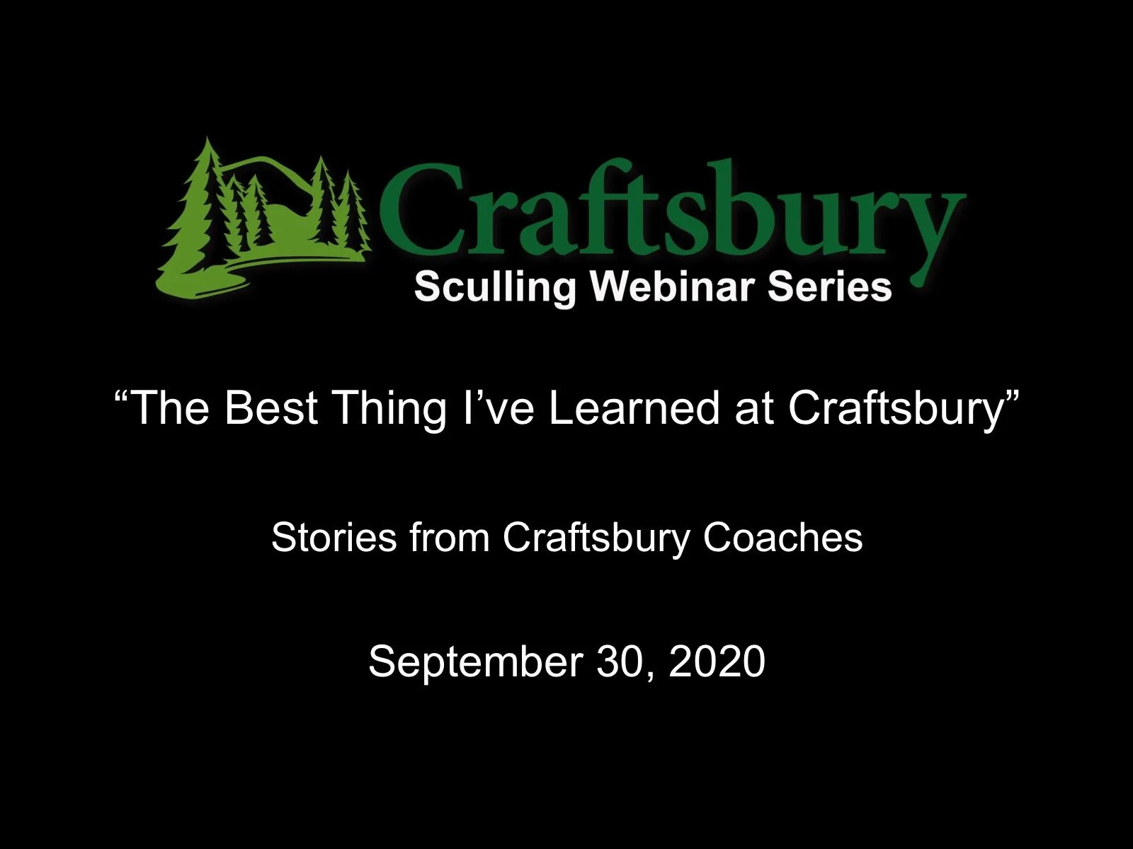 Sculling Webinar Video: "The Best Thing I've Learned at Craftsbury" 