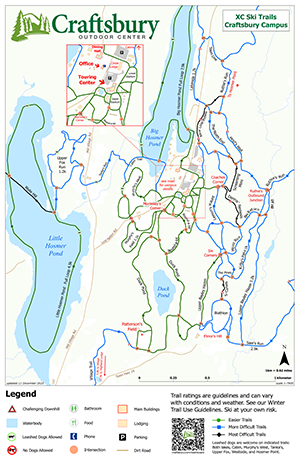 Craftsbury Outdoor Center XC ski trail map.