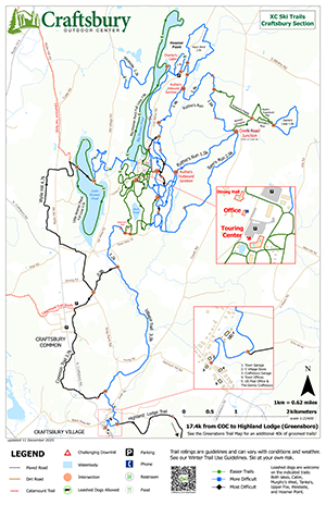 Craftsbury Outdoor Center XC Ski trail map.