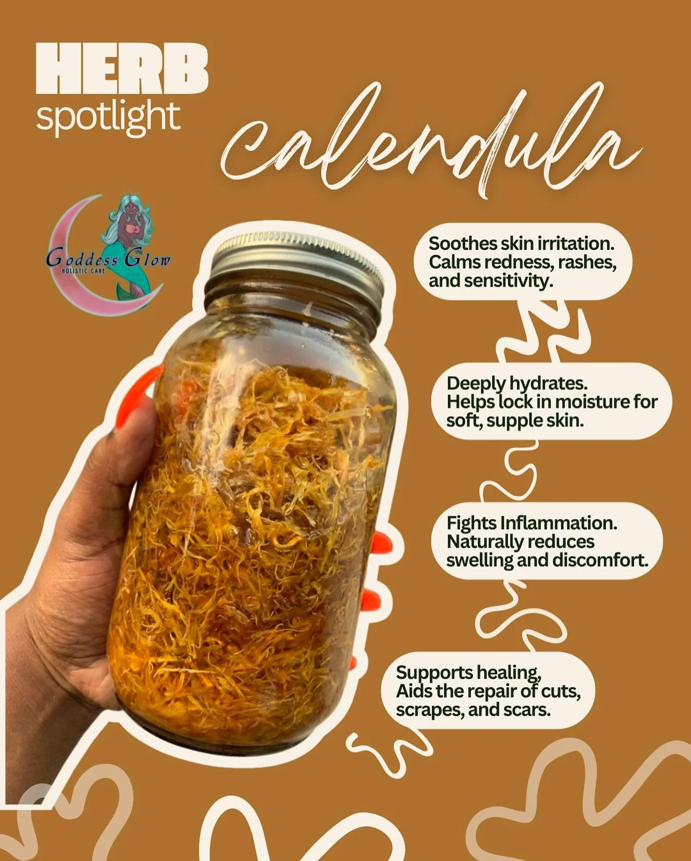 Prepare to learn more about this beautiful herb at our Womb Wellness Workshop + Tea Tasting on Nov. 14th 🌼

What are you most excited to  learn about? 

#herbalism #calendula #womenshealth #wombman #wombhealth #holistic #healing