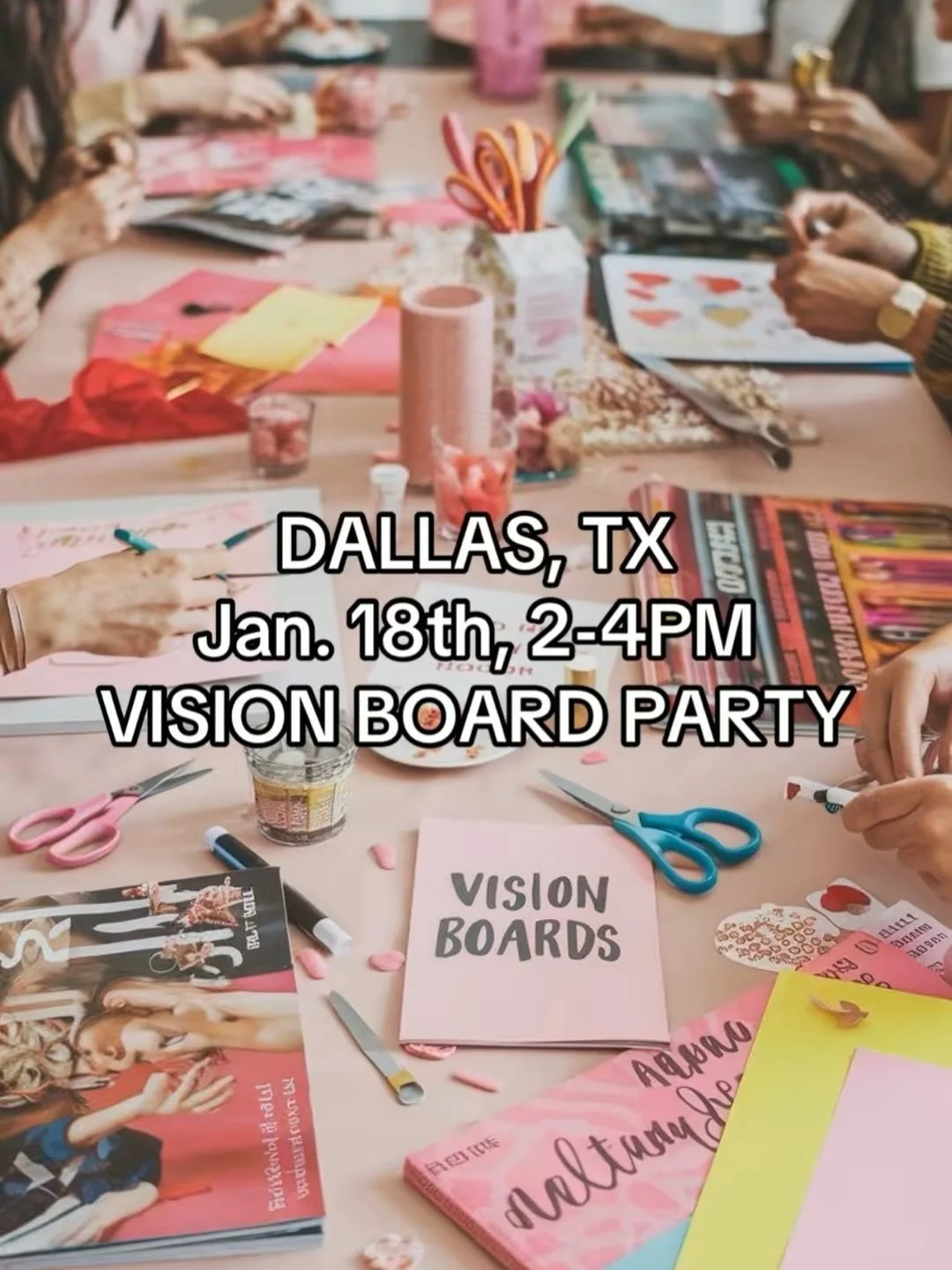 THIS SUNDAY, turn that vision into reality! 💖

Join us for a beautifully curated Vision Board Party designed to help you align with your goals, tap into your creativity, and set the tone for an abundant new year. This intimate gathering is all about