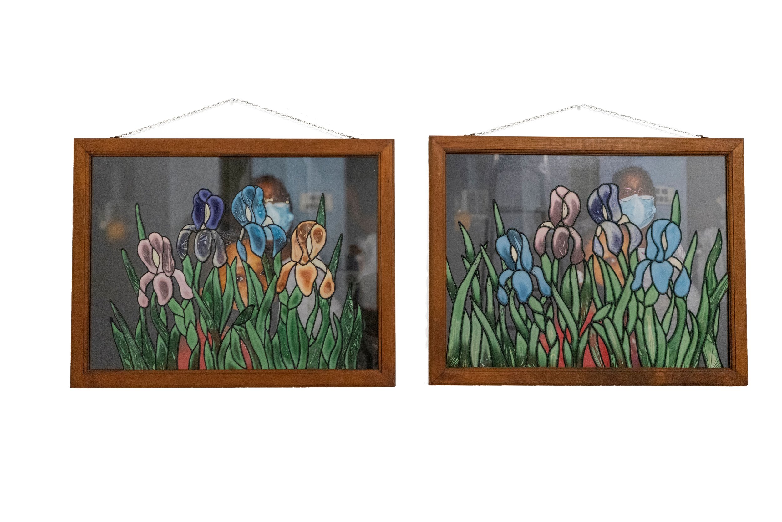  Roscoè B. Thické III.  Shifting Arrangements (diptych),  2022. Archival fine art print, Hahnemühle Baryta Satin 300gsm, framed in wood and painted glass, 20 x 30 in. each  Courtesy of the artist 