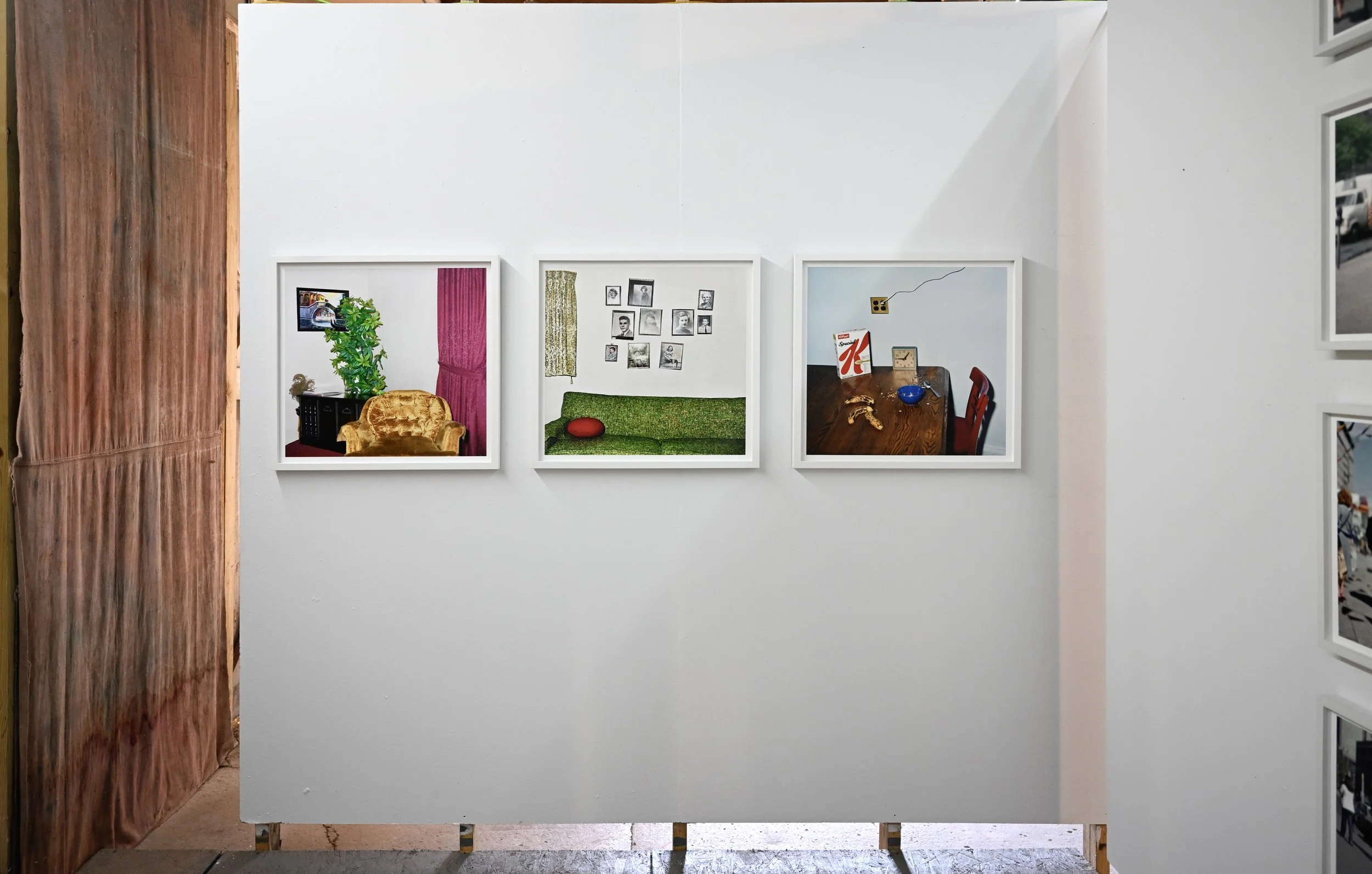  Installation view,  Catherine DeLattre: Shoppers and Interiors,  OSMOS Station, Stamford, NY  Photo credit: samantha sutcliffe 