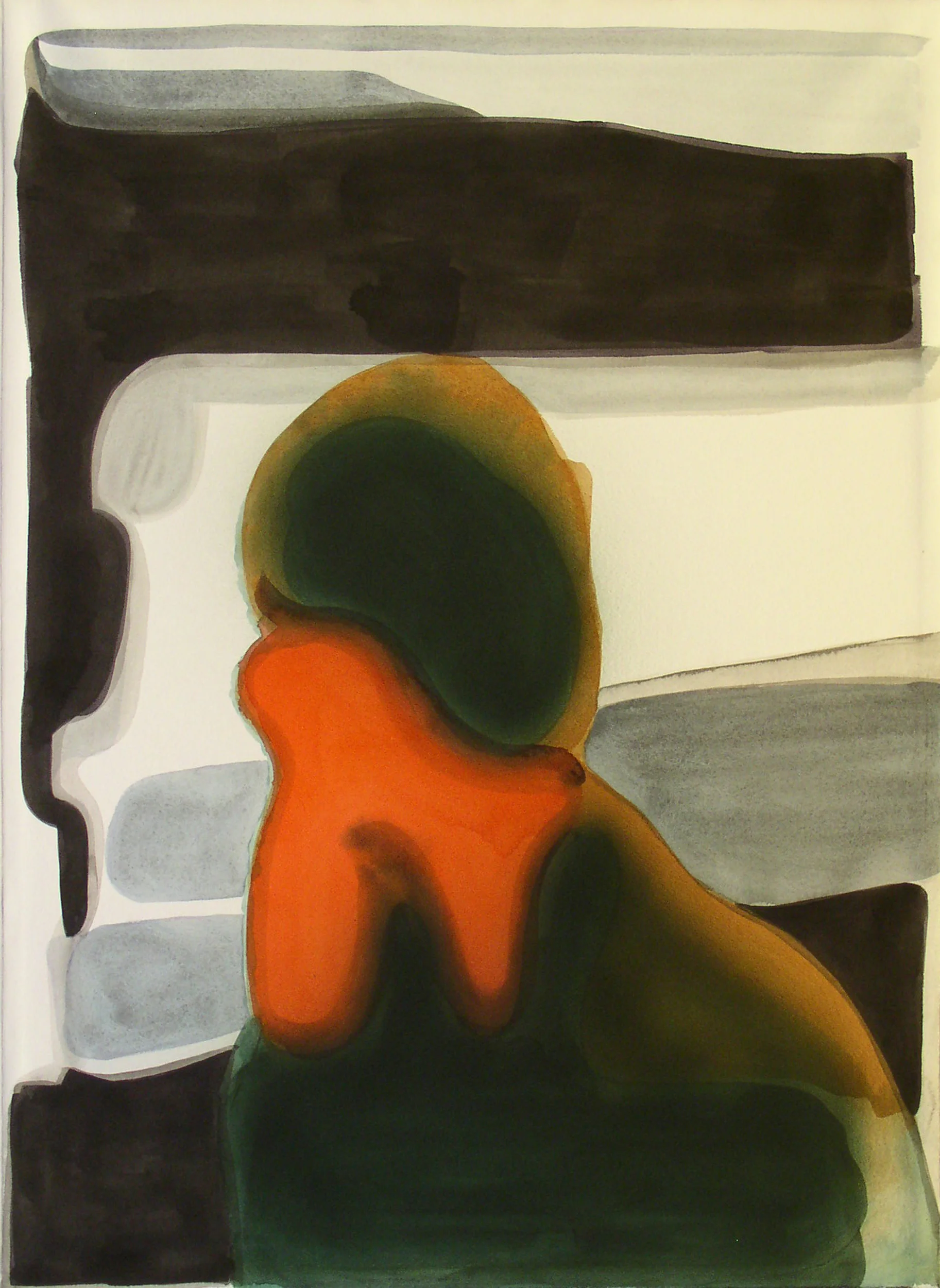  “Adrastea, Kopf”, 2005, Aquarell und Acryl auf Bütten, 78 x 56,5 cm 