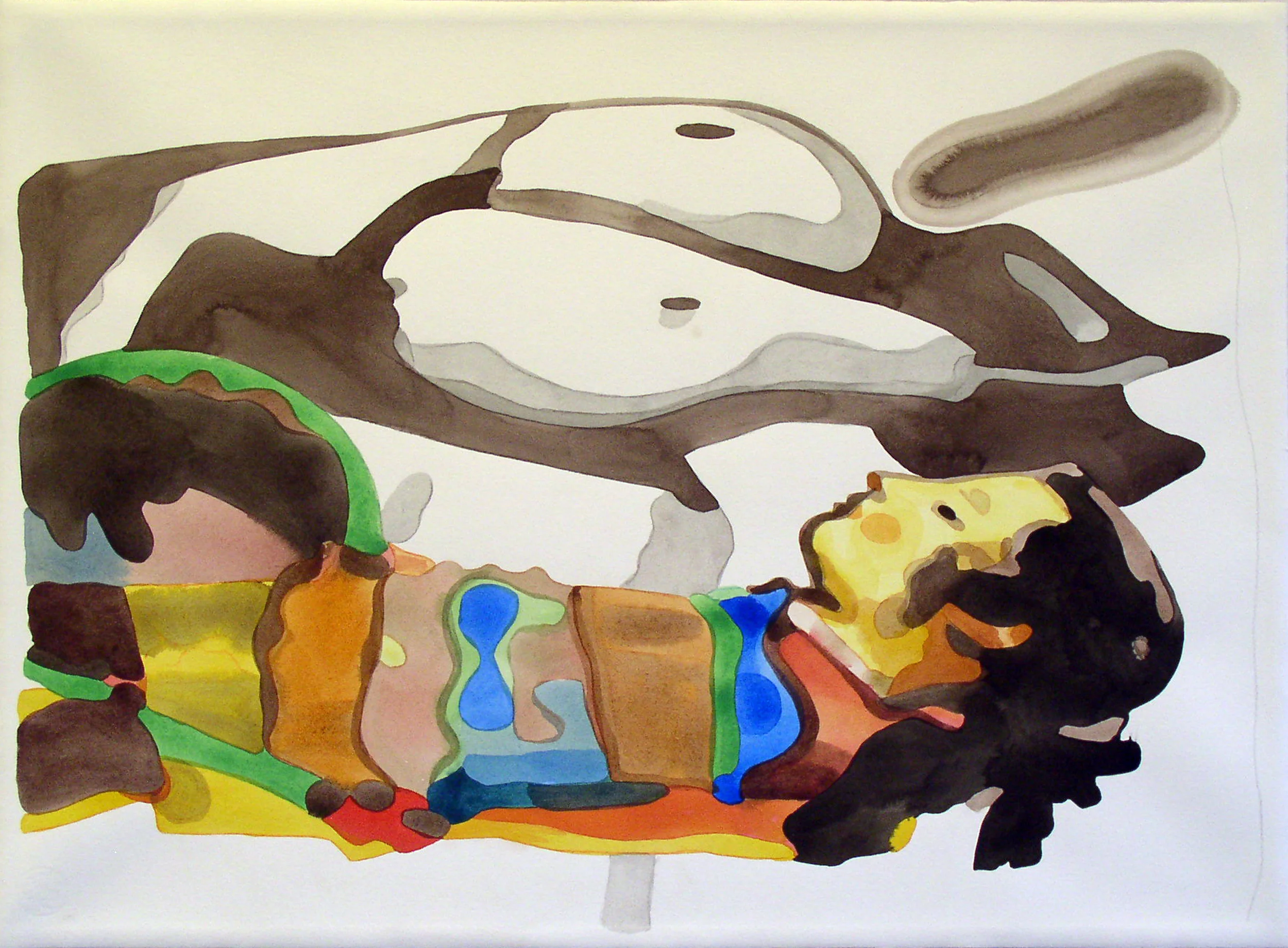 “Musik, Körper”, 2006, Aquarell und Gouache auf Bütten, 78 x 56,5 cm 