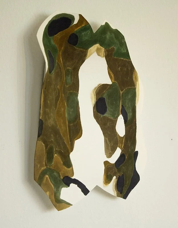 (o.T.), Kopf 3, 2023, 57 x 55 x 8 cm, Acryl auf Karton 