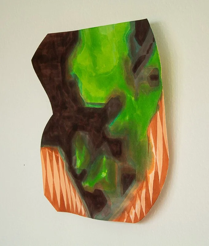  (o.T.) Kopf 6, 2023, 59 x 59 x 10 cm, Acryl auf Karton 