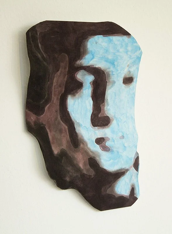  (o.T.) Kopf 2, 2023, 57 x 37 x 8 cm, Acryl auf Karton 