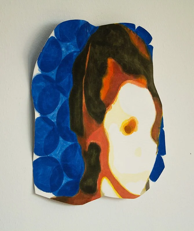  (o.T.) Kopf 8, 2023, 56 x 59 x 6 cm, Acryl auf Karton 