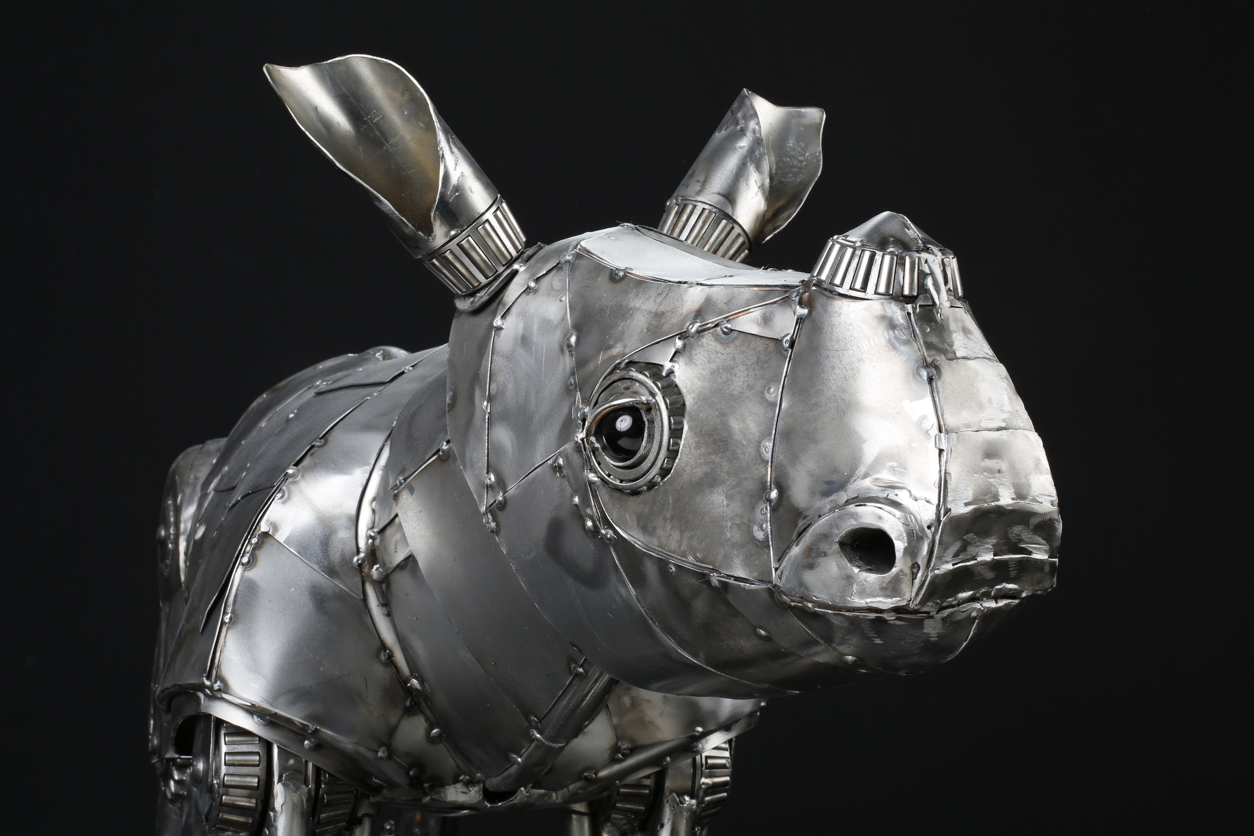 Baby Rhino Metal Sculpture - Friendly 3.JPG