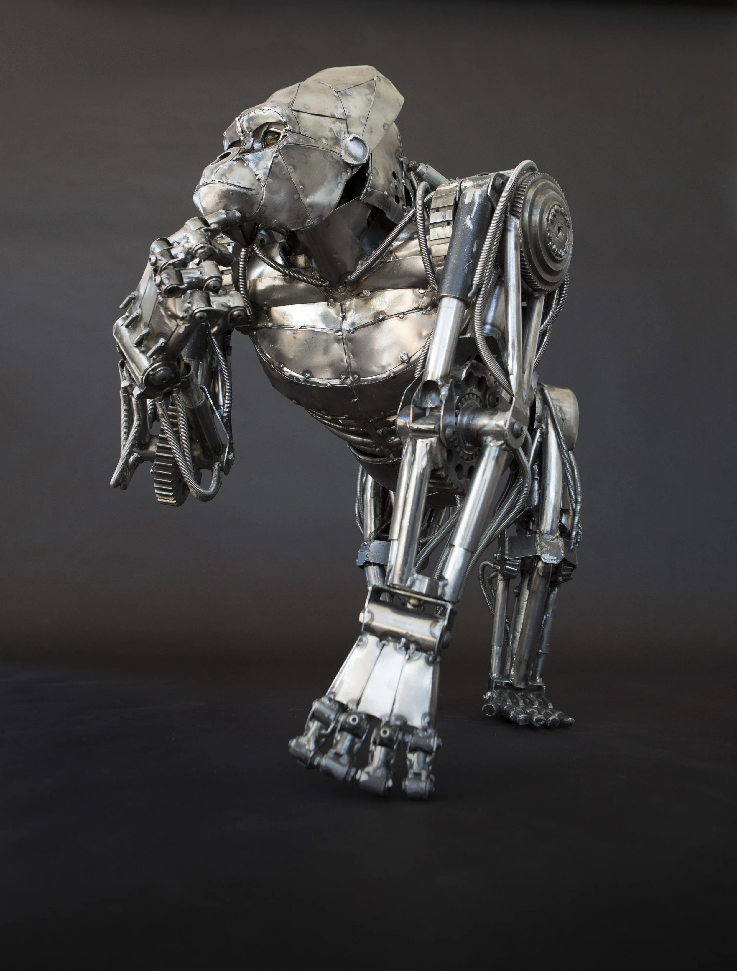 Mechanical metal gorilla - standing  thinking.jpg