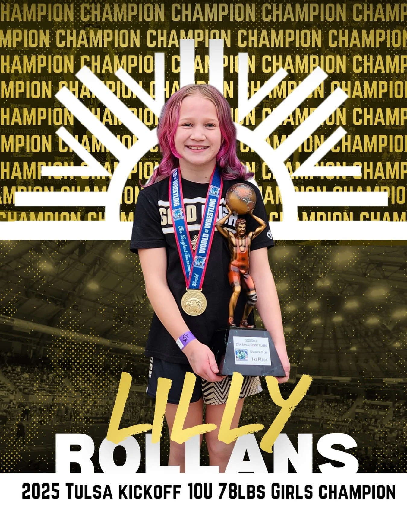 Lilly Rollans ran the show this weekend at Tulsa Kickoff ⛏️🤼&zwj;♀️

After her dominant performance this weekend, she became Gold Rush&rsquo;s first ever Tulsa Kickoff Champion!🏆⛏️

@lillybuggg15 
@jakewrollans 
@nikkirollans