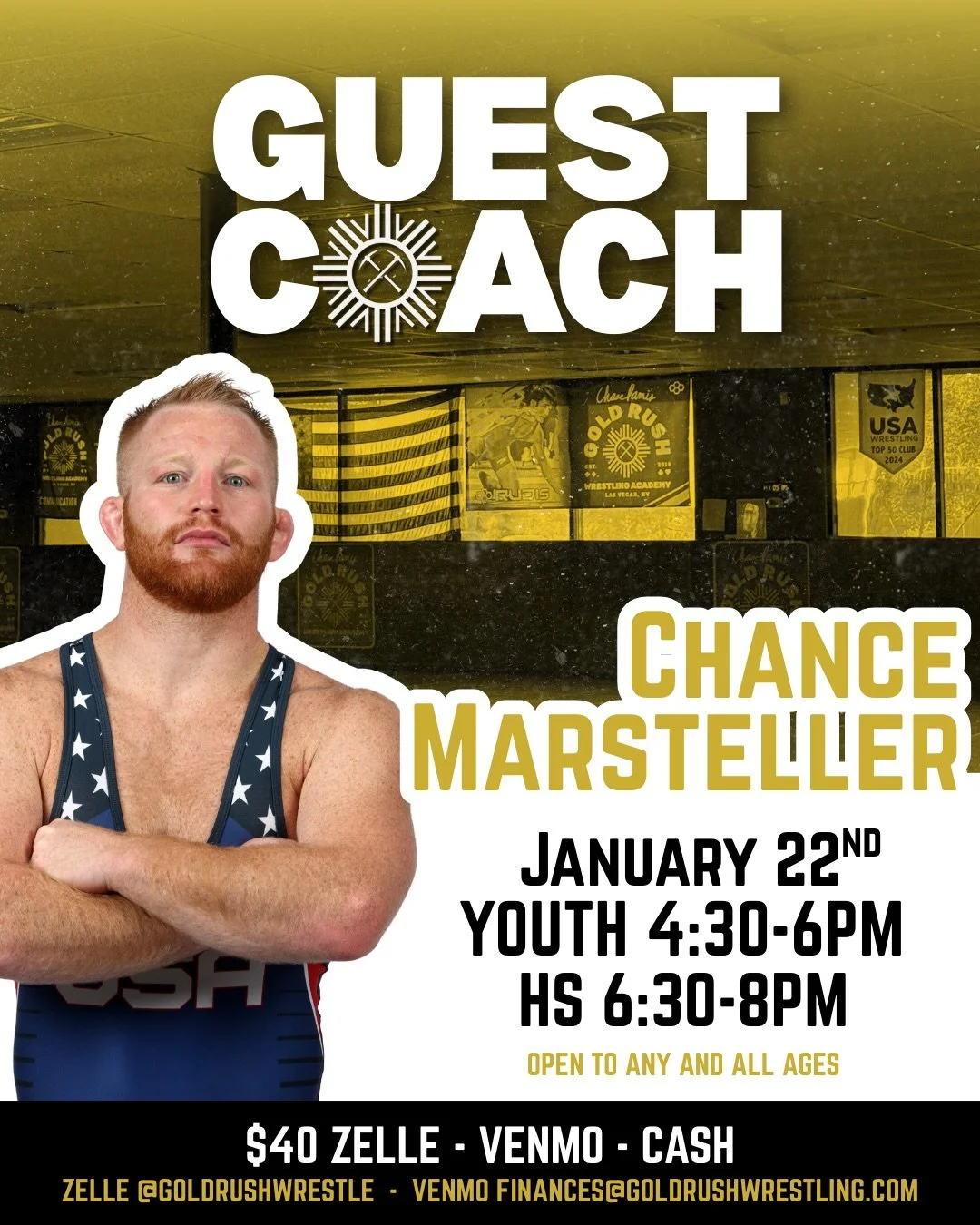 We are excited to announce that guest coach Chance Marsteller will be running practices on Thursday, January 22nd 🗓️

2023 World Team Member
2x NCAA All-American
2023 Final X Champion
2023 U.S. Open Champion
4X Pennsylvania State Champ

Don&rsquo;t 