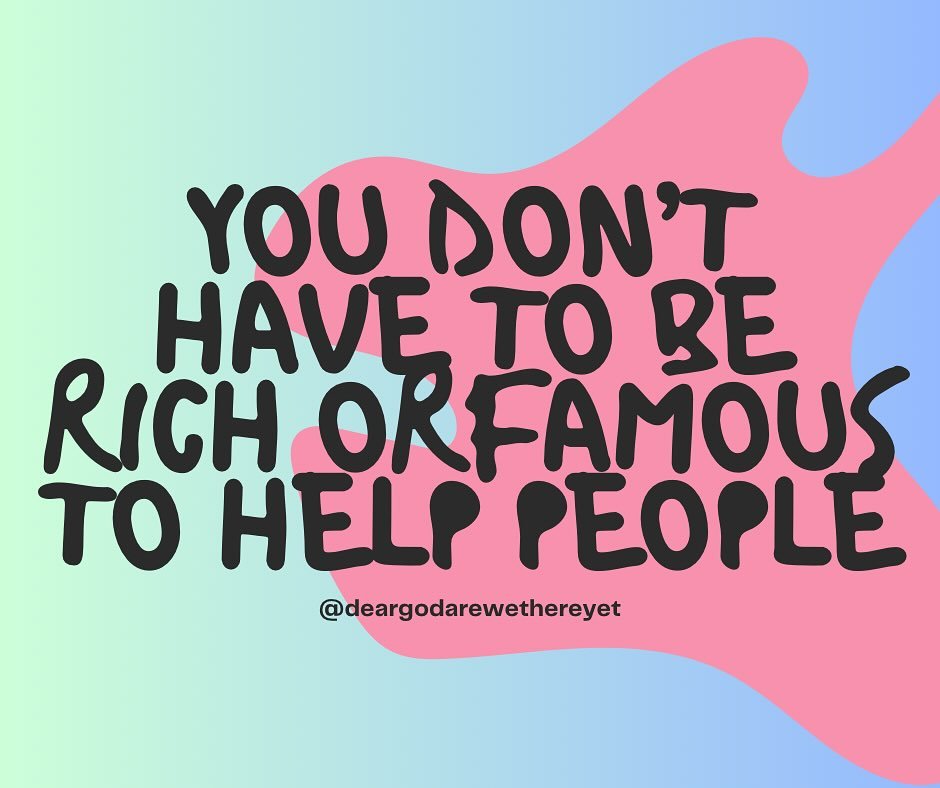 🎙️So, when I came up with this quote, it was basically a reaction to folks saying they couldn&rsquo;t chip in financially to nonprofits. It got me thinking about how society kinda makes us believe we gotta be famous or empty our wallets to make a re