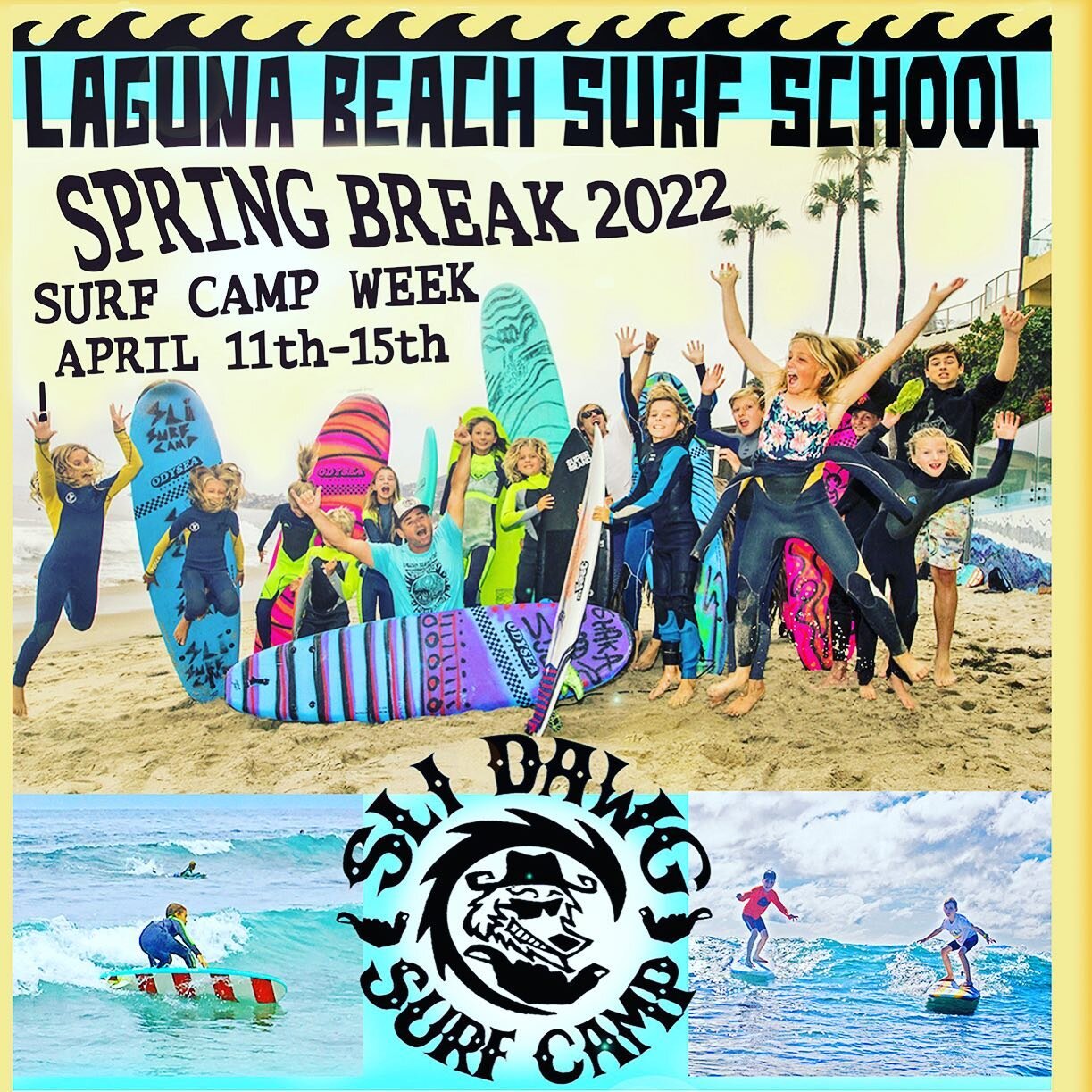 Spring is upon us and it&rsquo;s time to fire up the groms stoke with @slidawg_surfcamp 
April 11 to 15! 
Please dm us for any info you need 🤙🏼🥳
#lagunabeach #surfcamp