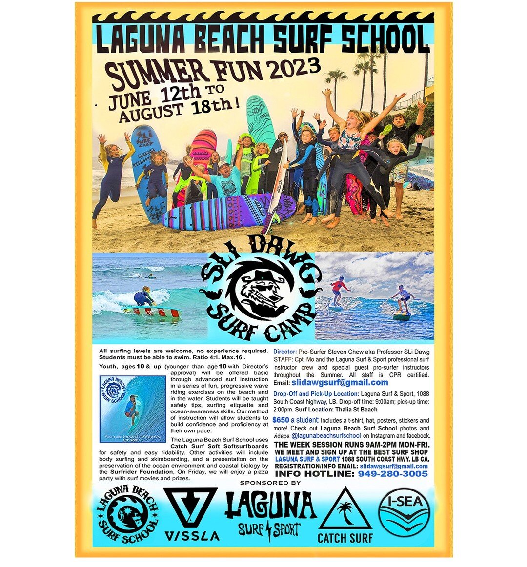 Summer Surf Camp fun with Professor SLi Dawg and the crew! Sign ups coming soon!🌞🤙🏽🌊 @slidawg_surfcamp