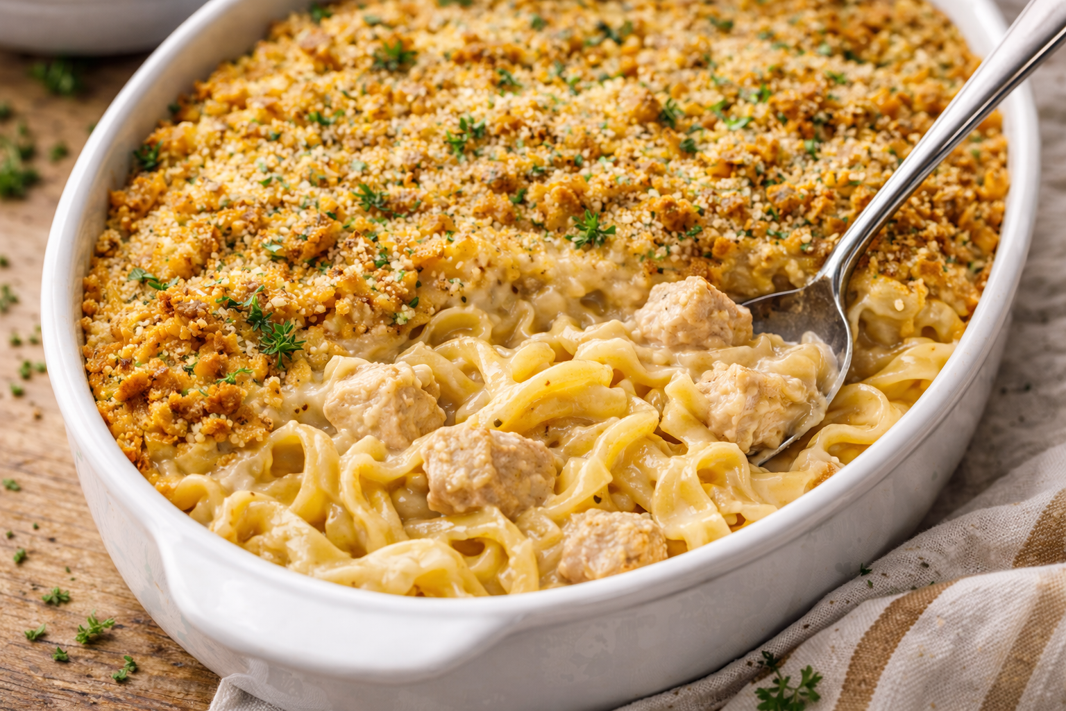 Creamy Chicken Noodle Casserole 
