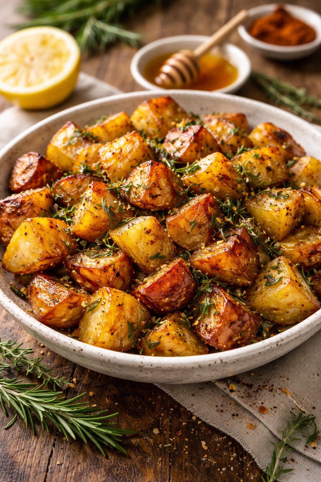Smoky Lemon–Honey Roasted Potatoes