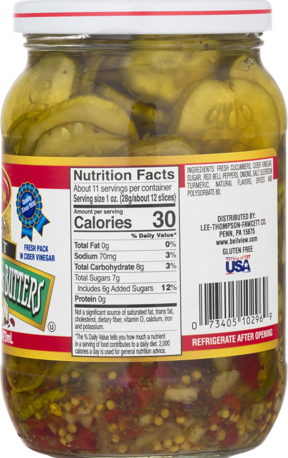 Fresh Pack Sweet Sugar Bread Butters 16oz Bell View Foods