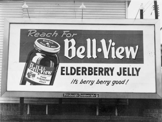 MArketing image for elderberry jelly. Circa 1950. 