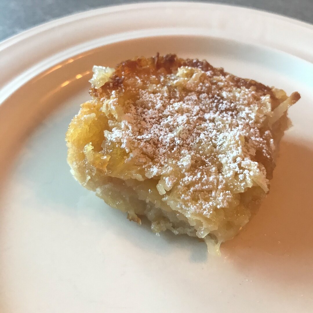 Coconut Pineapple Bars! 
*
A delicious summer treat! You'll be transported to an island somewhere. 
*
*
Check out the recipe link in our linktree.
*
*
#pineapple #preserves #bellviewfoods #recipes #fourthgeneration #familyowned #shoplocal