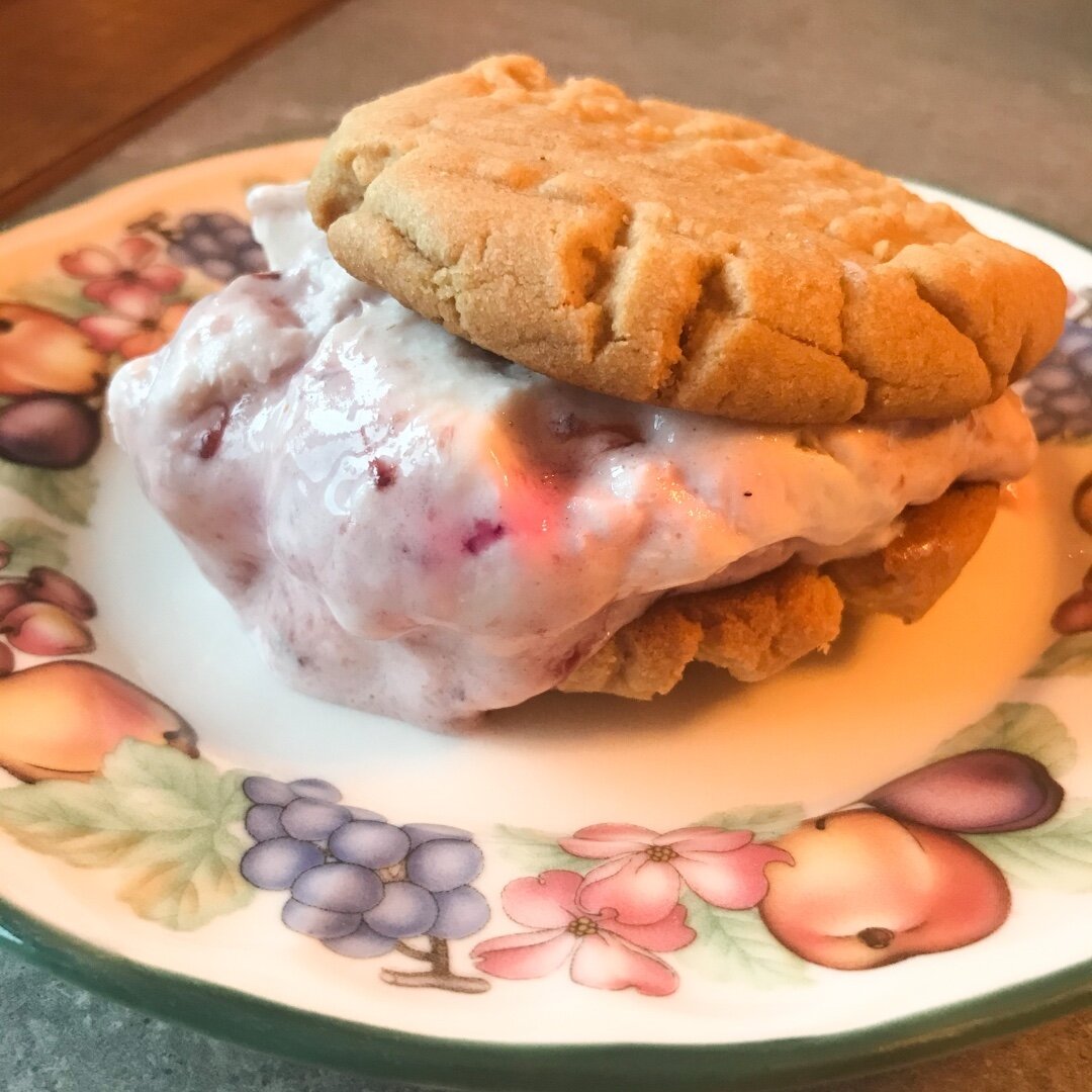 PB &amp; J Ice Cream Sandwiches! Just in time for summer!
*
www.bellview.com/recipes
*
*
*
#peanutbutterandjelly #preserves #icecream #bellviewfoods #familybusiness #fourthgen