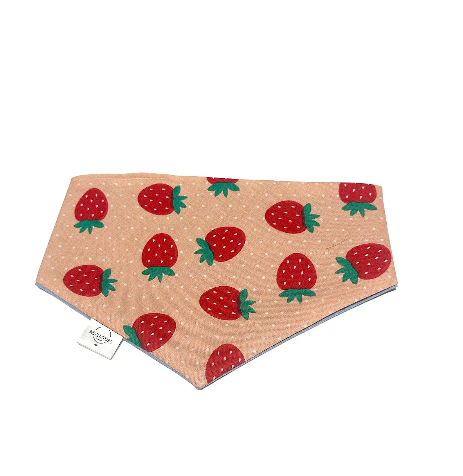 Pink strawberry fabric bandana