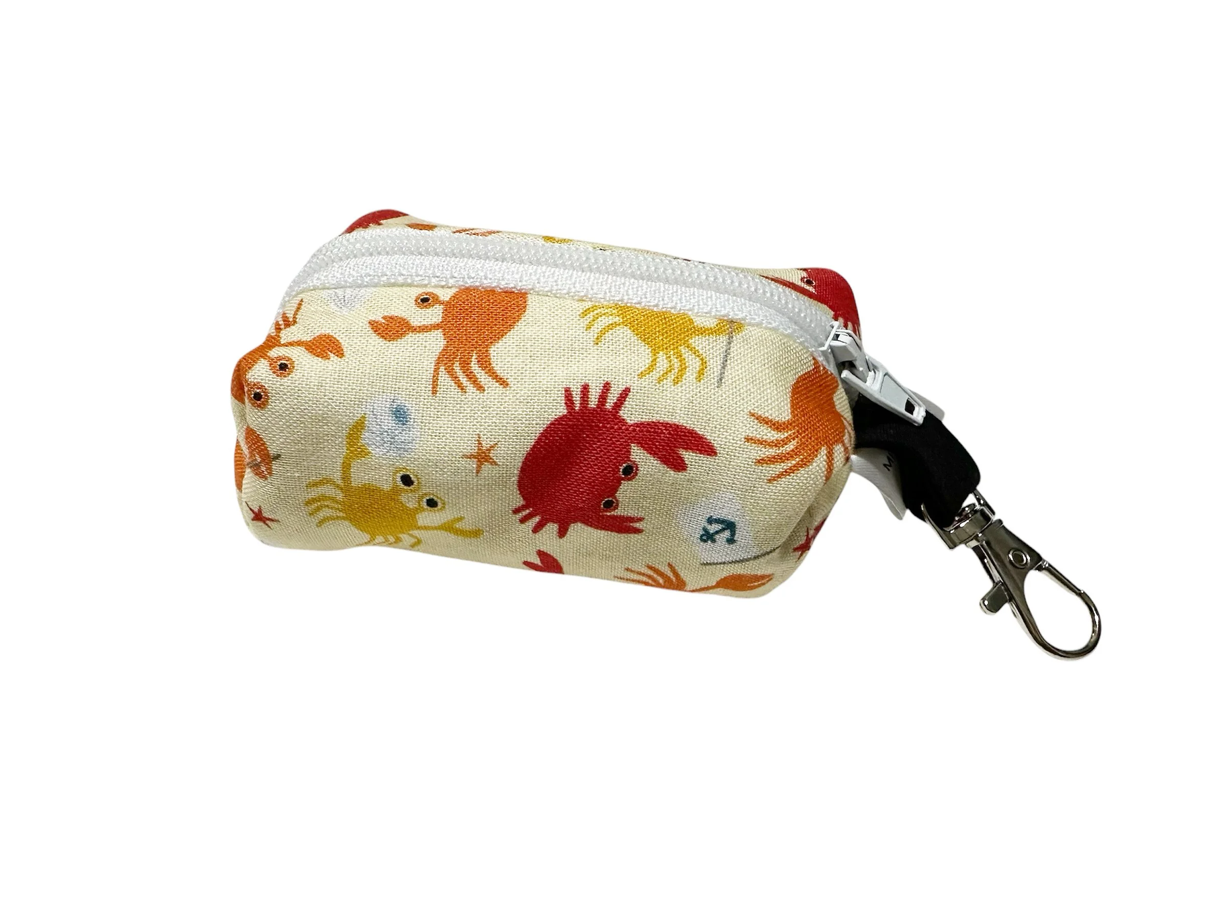 Orange crab poop bag holder