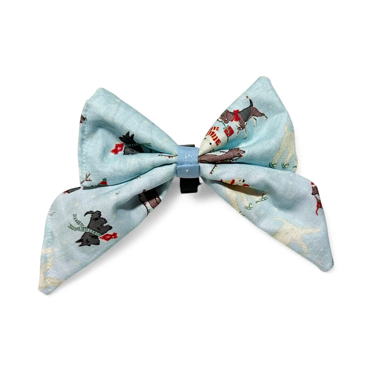 Lady bow tie with snowy dogs