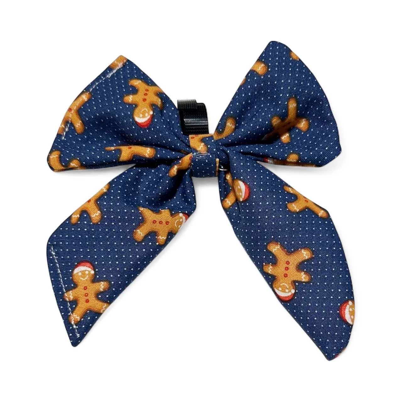 Lady bow tie with gingerbread on blue