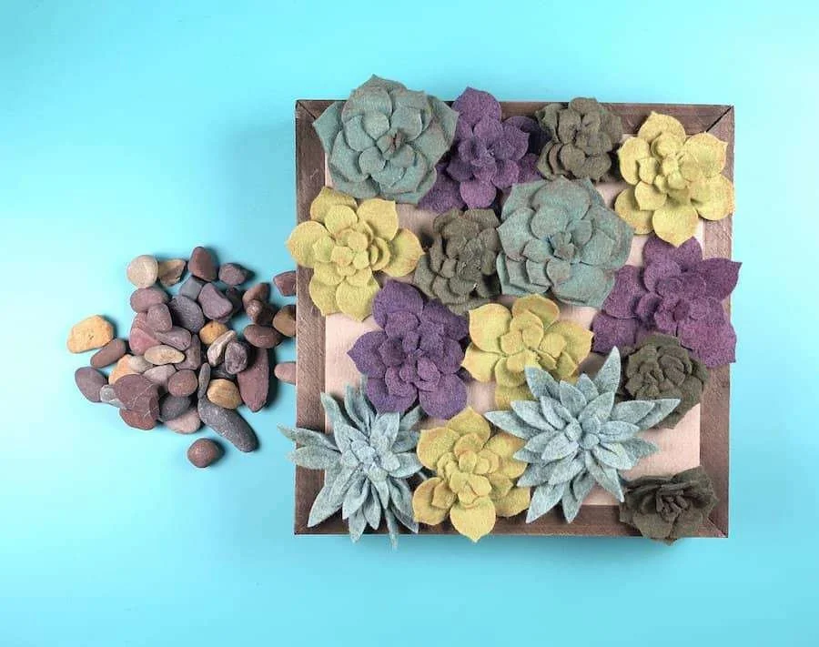 faux succulents arrangement for a wall hanging piece
