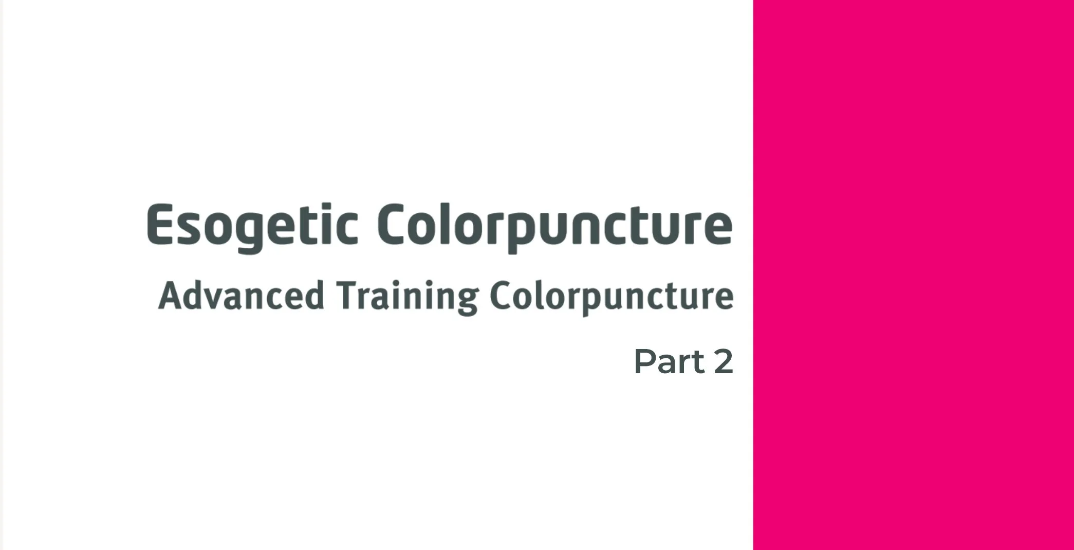 Esogetic Certification 2025-2026 - Advanced 2