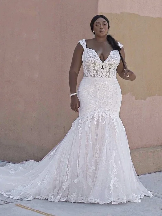 Sottero and Midgley Plus Size Fitted Wedding Dress with Straps