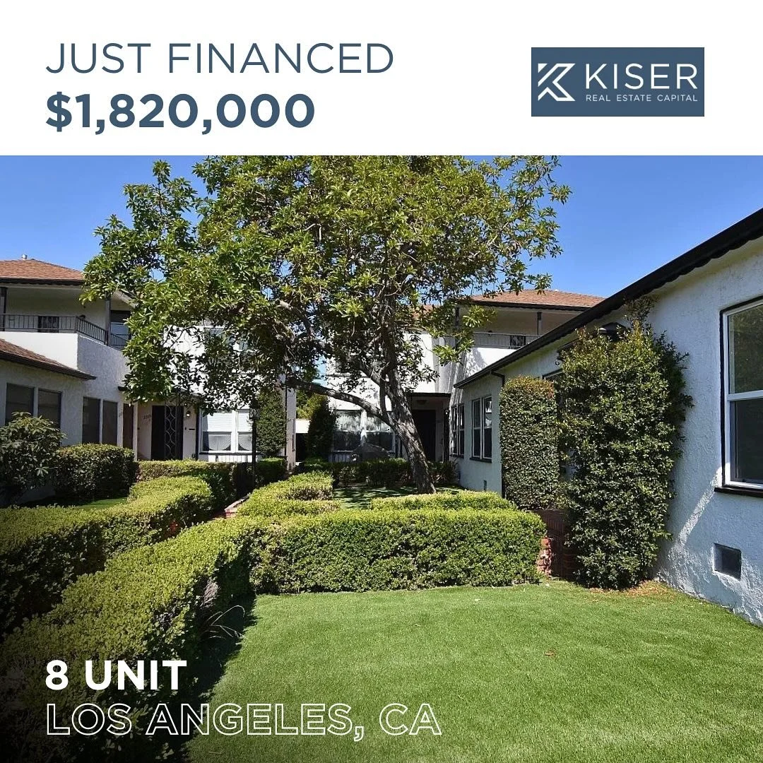 Just Financed | 8 unit | Los Angeles, CA

We successfully arranged a $1,820,000 loan for an 8-unit multifamily property located in Los Angeles, CA. Our client had a loan coming due and needed to refinance to secure a longer fixed term with a competit